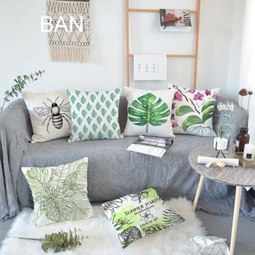 Tropical Cushion Cover Green Pillow Cover For Sofa Living Room Decorative Pillows Nordic Home Decor Housse De Coussin