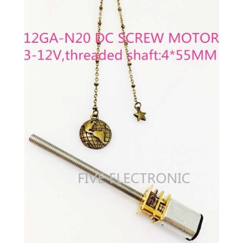 N20 4*55MM DC SCREW MOTOR, 3V ,use for toy car \intelligent robot\model plane Reducer Motor with different RPM