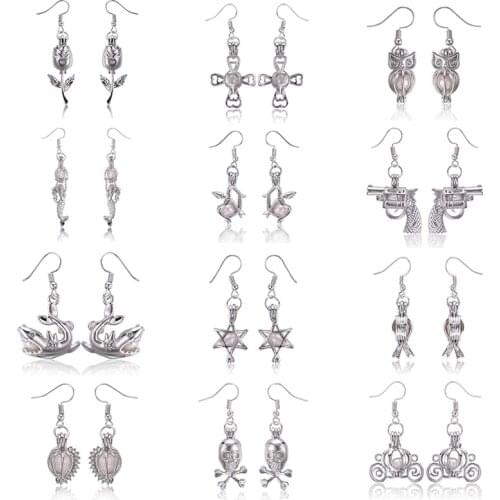 Fashion Natural Oyster Various Shapes Pearl Pendant Zinc Alloy Hiphop/Rock Ear Stud Earrings For Women Female Made In China2021