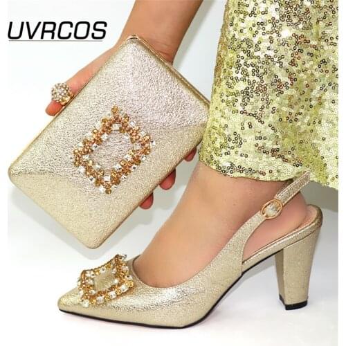 2021 New ins fashion Shoes and Bag Sets Italian design Matching Bags with High Quality Women for Party and wedding in high heel
