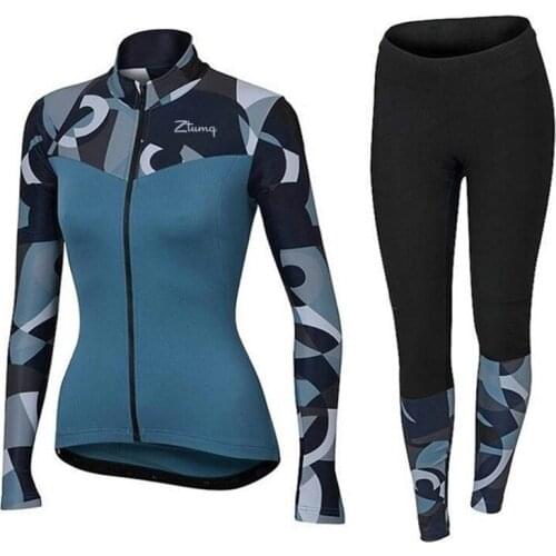 Womens Cycling Jersey Sets Long Sleeve Pants Autumn Bike Bicycle Riding Clothing Skinsuit MTB Sportwaer Suit Maillot Ciclismo