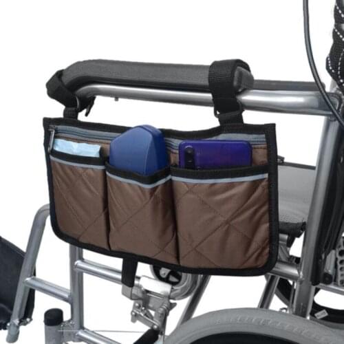 1pc Walker Electric Scooter Wheelchair Armrest Side Storage Bag Seat Armrest Storage Bag
