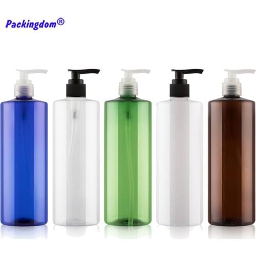 10pcs Shampoo Bottle Plastic Pump Dispenser Empty White Lotion Refillable Bottles 500ml Cosmetic Shower Gel Packaging Containers