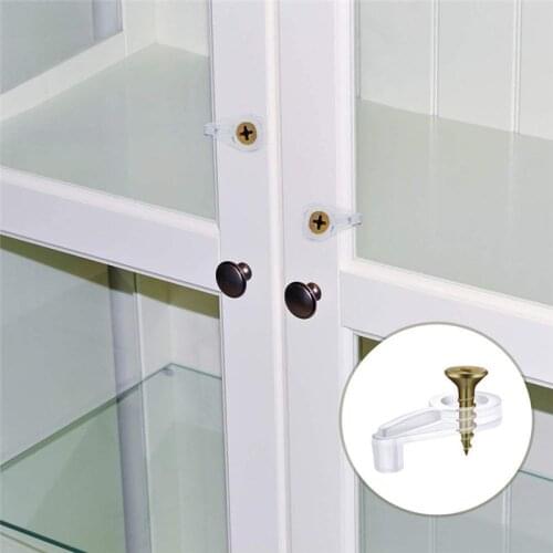 10pcs/set Retainer Clips Set Plastic Glass Door Glass Panel Retainer Clips Mirror Clips With Screws For Cabinet Door Dropship
