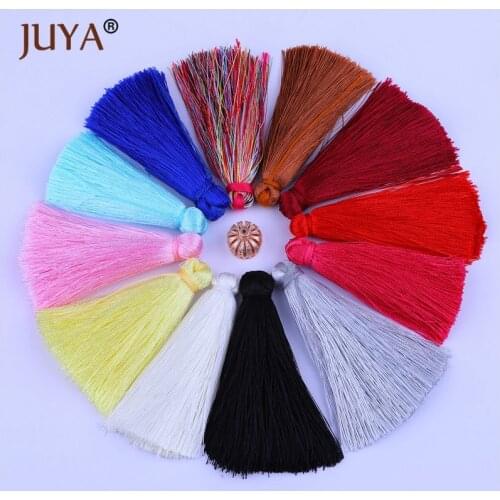 10 Pieces / lot Wholesale 12 Colors Silk Tassels Earrings For Jewelry Making DIY Earrings Accessories Fit For 13mm Crown Caps