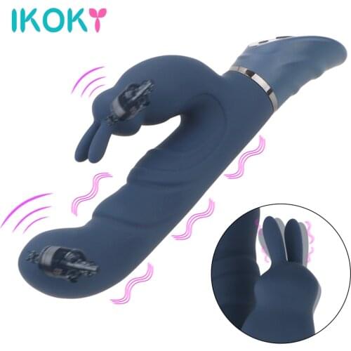 IKOKY Rabbit Vibrator G-spot Dildo Vibrator Sex Toy for Women Vagina Clit Oral Female Masturbator 10 Speed Adult Products