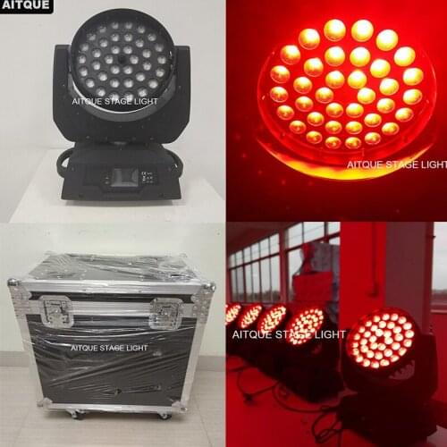 4lot+CASE)Dj lighting effect lyre dmx led moving head 36x10w rgbw 4in1 zoom led moving heads light in flightcase