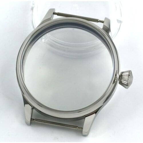 44mm parnis watch sterile CASE fit eta 6498 6497 hand winding eat movement