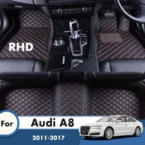 RHD Custom Car Floor Mats For Audi A8 2017 2016 2015 2014 2013 2012 2011 Car Accessories Interior Decoration Car Styling Carpet