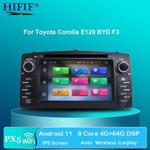 PX5 Android 10.0 Car DVD Player For Toyota Corolla E120 BYD F3 2 Din Car Multimedia Stereo GPS AutoRadio Navigation Wifi OBD2