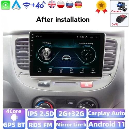 Android 2+32G Car Radio Multimedia Player For Kia RIO2 RIO 2 2005 2006-2011 Head Unit 2 Din Gps Navigation No Dvd