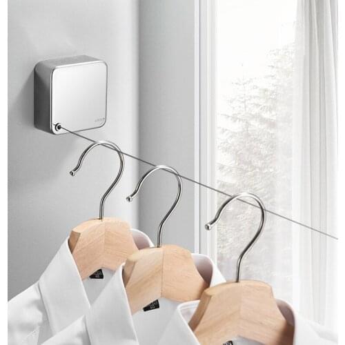 Clothesline Clothes Drying Rack Rope Home Storage 304 Stainless Steel Retractable Clotheslines Balcony Clothes Dryer Organizer
