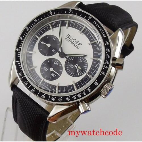 Bliger 40mm mechanical automatic men wristwatch date week function Multifunction mens watch Mekaniska klockor