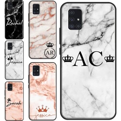 PERSONALISED MARBLE CROWN INITIALS NAME Case For Samsung A32 A52 A12 A42 A72 A02 A10 A20 S A40 A50 A70 A11 A31 A51 A71 A21S A20e