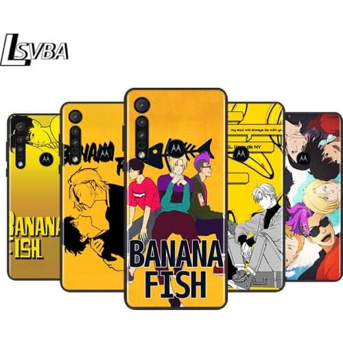 Banana Fish Love for Motorola G9 G8 G E7 E6 One Play Marco Hyper Fusion Stylus Power Edge Plus Black Phone Case