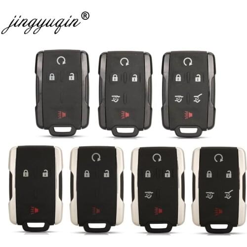 Jingyuqin Keyless Entry Case for GMC Yukon XL fit Chevrolet Tahoe Suburban Sierra Silverado Remote Smart Key FOB Shell Housing