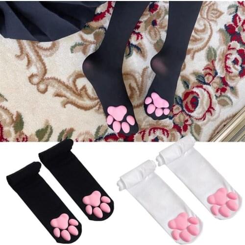 Thigh High Cat Paw Socks Fashion Stockings With Toe Beans Kawaii 3D Over Knee Sexy Socks For Women Cosplay Cat Paw Pad Sock