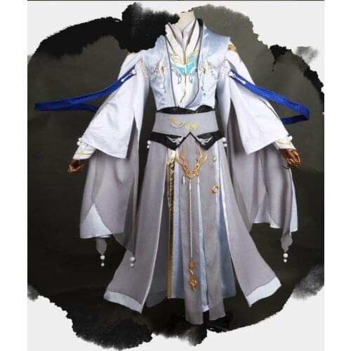 Jian Wang III Cosplay Hanfu Male Costume Peng Lai Group San Tai Boy Cosplay Hanfu Can customize 3XL 4XL super large size