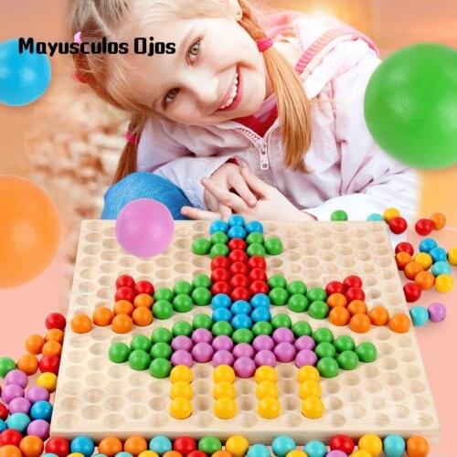 Wooden Ball To Do Figure Toys Early Education Children Jigsaw Puzzle Ball Map Baby Puzzle Force Mushroom Nail Game