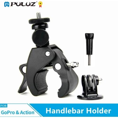 PULUZ Motorcycle Bicycle Handlebar Holder with Tripod Mount & Screw for GoPro HERO 9 8 7 6 5 DJI Osmo Action Camera Accessories