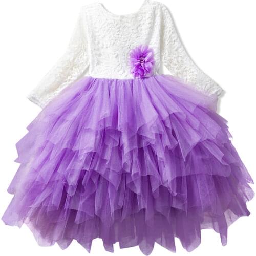 Summer Children Party Frocks Kids First Communion Princess Costume Tulle Baby Layered Dress For Girls Elegant Holidays Clothes