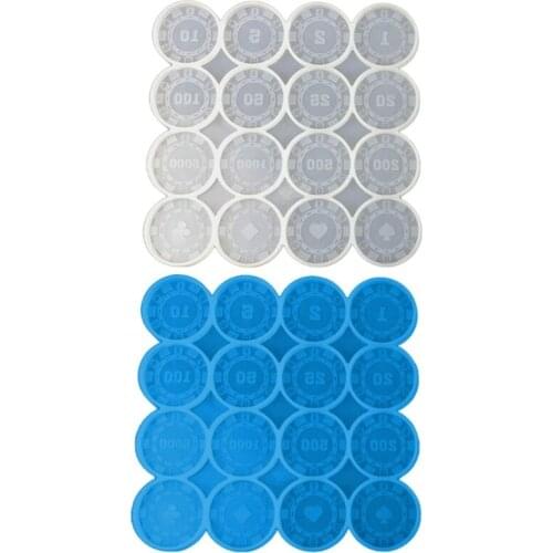 Poker Chips Game Coins Epoxy Resin Mold Commemorative Collection Coins Silicone Mould DIY Crafts Jewelry Casting Tool N2UE