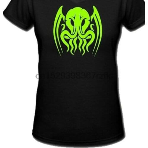 Cthulu T Shirt Tee Dagon Vintage Lovecraft Raglan Neon Green small-5XL avail