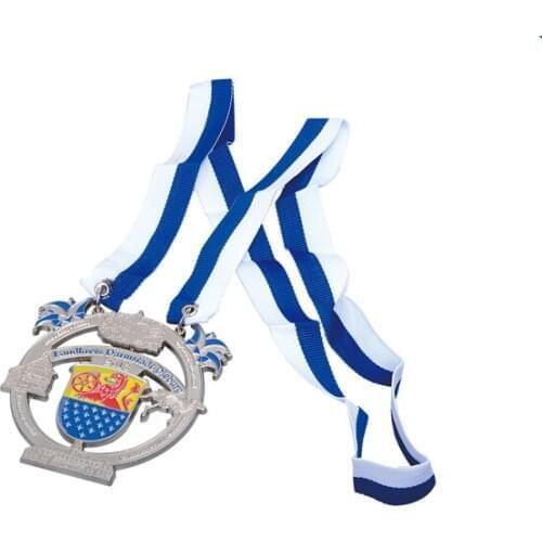 Custom design promotional soft medallion silver medal and incision