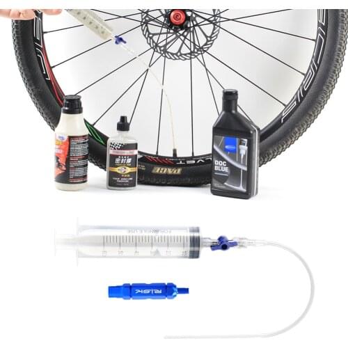 Bike Tubeless Tire Liquid Injection Tool MTB Road Bike Tubeless Sealant Injector Syringe Tool Optional Valve Core Removal Tool