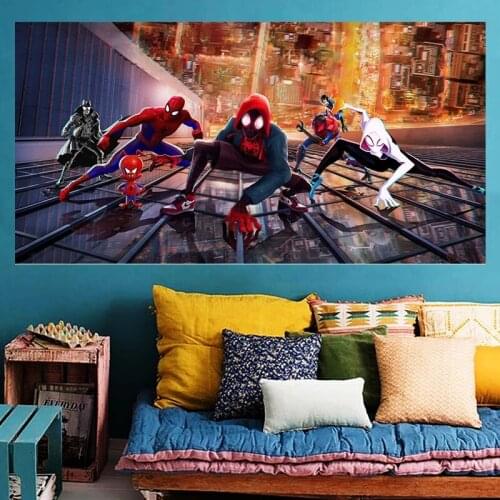 Marvel Spiderman Canvas Child Poster Superhero Character Painting Wall Art Pictures Prints for Living Room Home Decor Cuadros