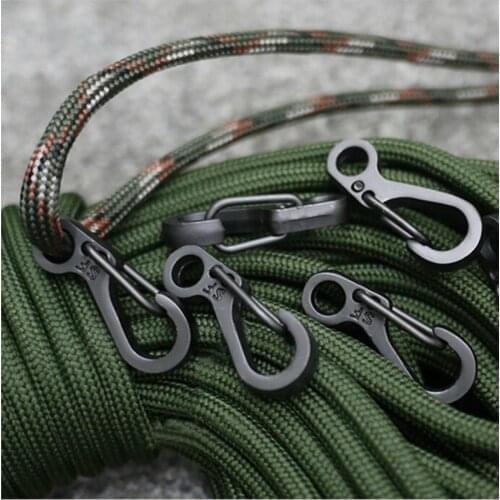 50 PCS/LOT Mini Spring Backpack Clasps Climbing Carabiner EDC Buckle Keychain Bottle Hooks Paracord Tactical Survival Wholesale