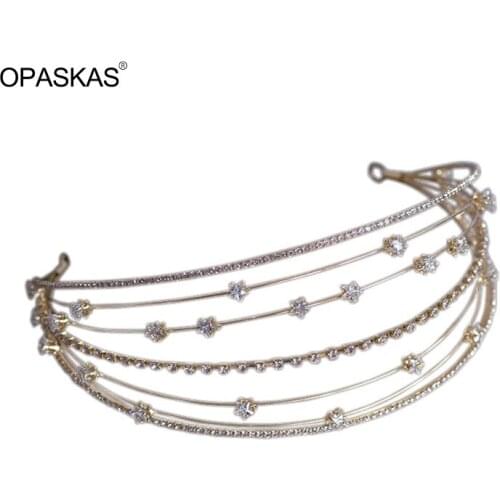 Multi-Layer Rhinestone Thin Hair Hoop with Semi-Circular Design Durable Long Lasting Elegant Best for Wedding Birthday VL VL