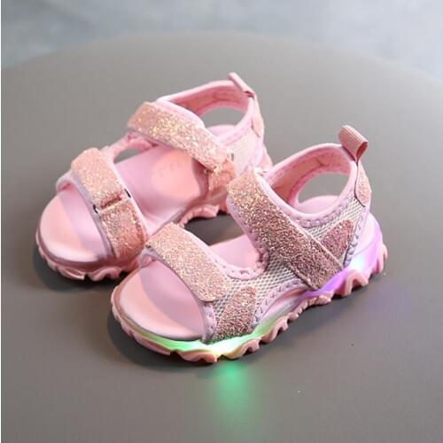 Fashionable Children Kids Summer Sandals For Girls Boys Kids Bling Led Light Luminous Sport Sandals Shoes Baby Cute Sandal