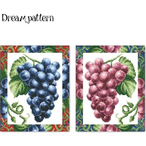 Purple grape cross stitch kit cotton silk Aida count 14ct 11ct print embroidery DIY handmade needlework supplies
