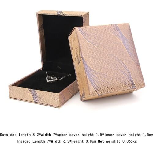 New High-end Gold Silk Brocade Jewelry Box Necklace Ring Display Packing Built-in Plush Card Slot For Women Fashion Accessories