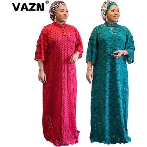 VAZN New 2021 Arabian Loose Baggy embroidered abaya Indian Clothes for Women Dubai Indonesia Dresses Indian Arabic Clothing
