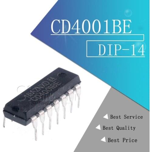 10PCS CD4001BE DIP14 CD4001 DIP 4001BE DIP-14 new and original IC