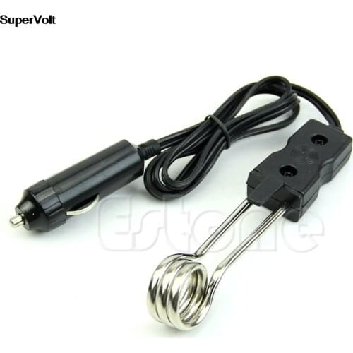 SuperVolt New Portable 12V Car Immersion Heater Tea Coffee Water Auto Electric Heater