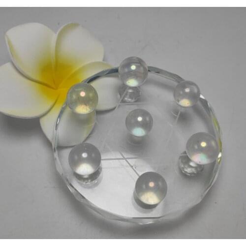 Natural Rainbow Crystal Ball Clear Quartz Sphere Aura Angel Chakra Electroplated Minerals Healing