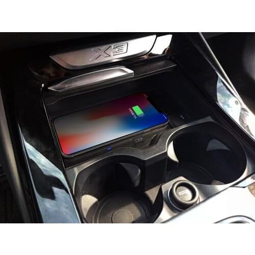 Qi Car Wireless Charger For iPhone Samsung S10 S9 car wireless charger for BMW X3 2018 Fast Phone Holder