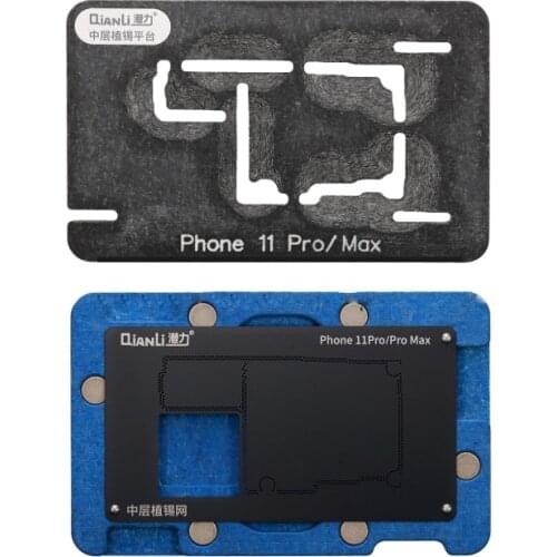 Qianli Motherboard Middle Layer Board BGA Reballing Stencil Plant Tin Platform for iPhone 11 11 Pro Pro MAX Logic Board Repair