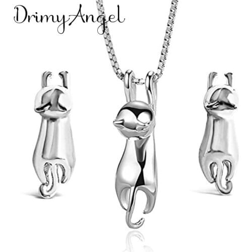 Luxury Wedding Dubai Jewelry Sets for Women Cat Choker Necklaces Earrings Pendientes Brincos 2021