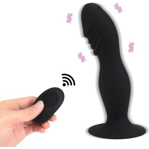 Sex Toys Suction Cup Vibrating Butt Plug 10 Speeds Dildo Anal Vibrator Wireless Remote Control G-spot Prostate Massager Vibrator