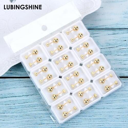 12Pairs/set Fashion Exquisite Stud Earrings For Women Girls Stainless Steel Helix Piercings Earrings Sets Party Jewelry Gifts