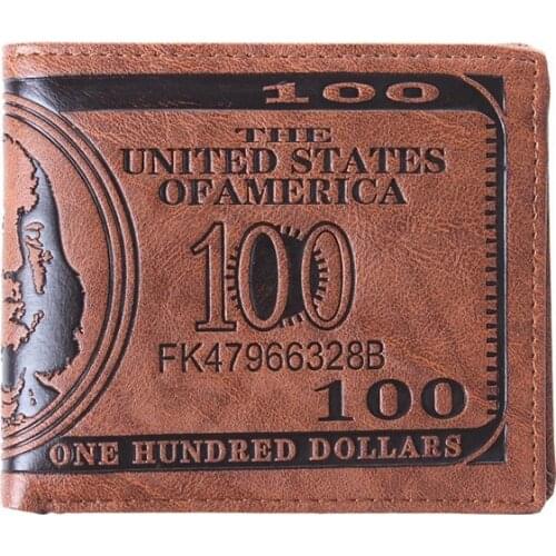 1PC New Arrival Men Pockets Card US Dollar Bill Money Wallet Funny Foldable PU Dollar Wallet 2 Colors Carteira