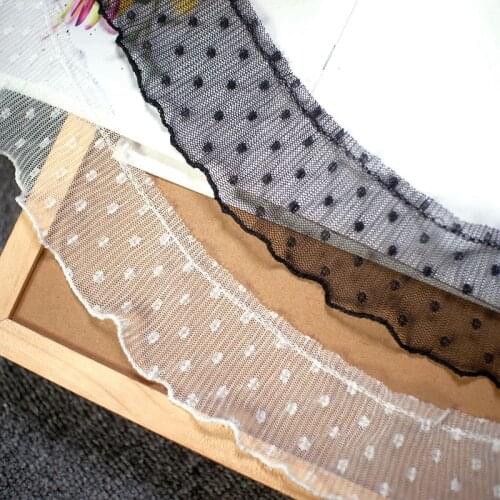 Thin dot mesh pleated lace accessories DIY socks decoration handmade Lolita skirt sleeves cloth
