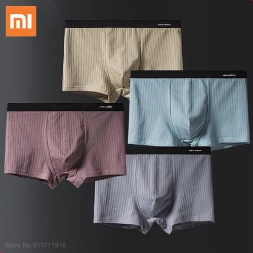 3pcs Xiaomi MiiOW Panties Mens Cotton Boxer Breathable Antibacterial Flat-angle Pants Youth Sexy Loose Shorts Mans Underwear