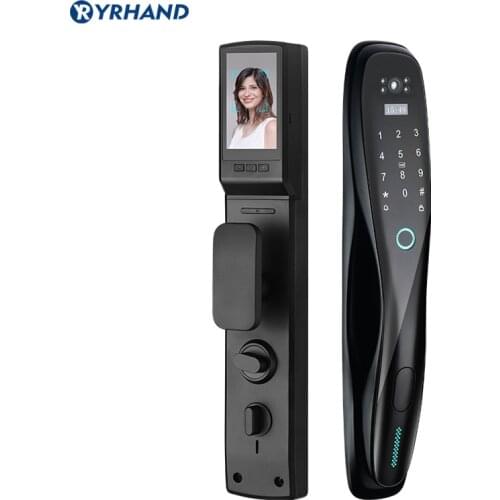 YRHAND cerraduras inteligentes Security Biometric Fingerprint Digital Smart Front Door Lock with Camera and Audio