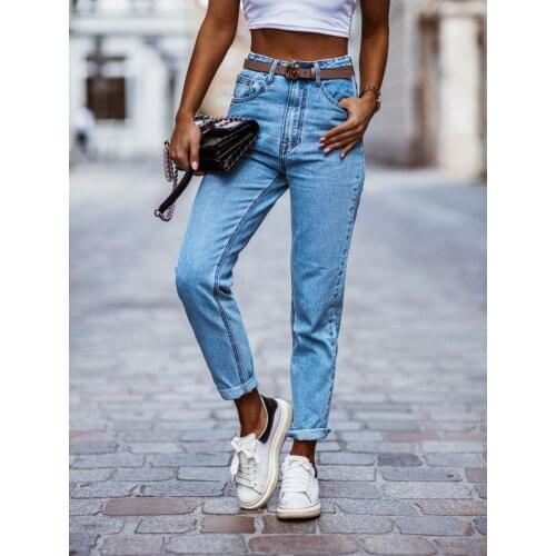 Womens Casual Slim Pants Small Foot Pencil Jeans Streetwear High Waist Womens Fashion Jeans Femme Denim Ripped Pants