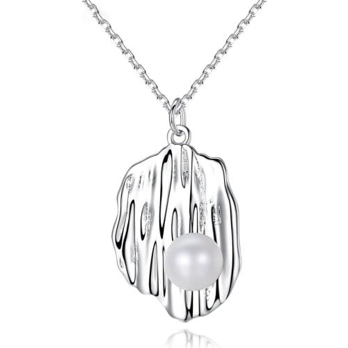 MetJakt S925 Sterling Silver Freshwater Pearl Pendant Fashion Personality Ladies Necklace